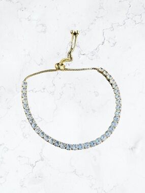 Gold Swarovski Crystal Tennis Bracelet